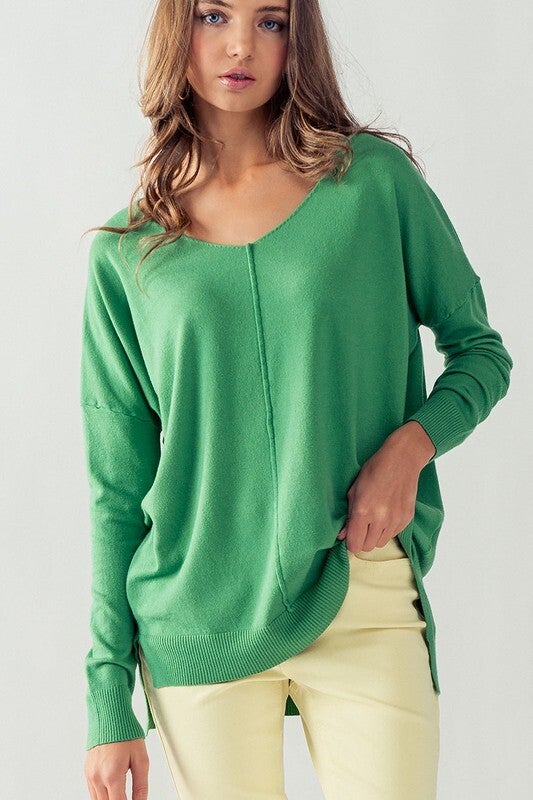 Emerald Green Soft High Low Tunic Sweater GORGEOUS HANGER